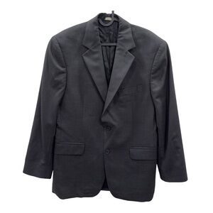 346 BROOKS BROTHERS Stretch Blazer Size 40R Charcoal Button Jacket Wool Lycra